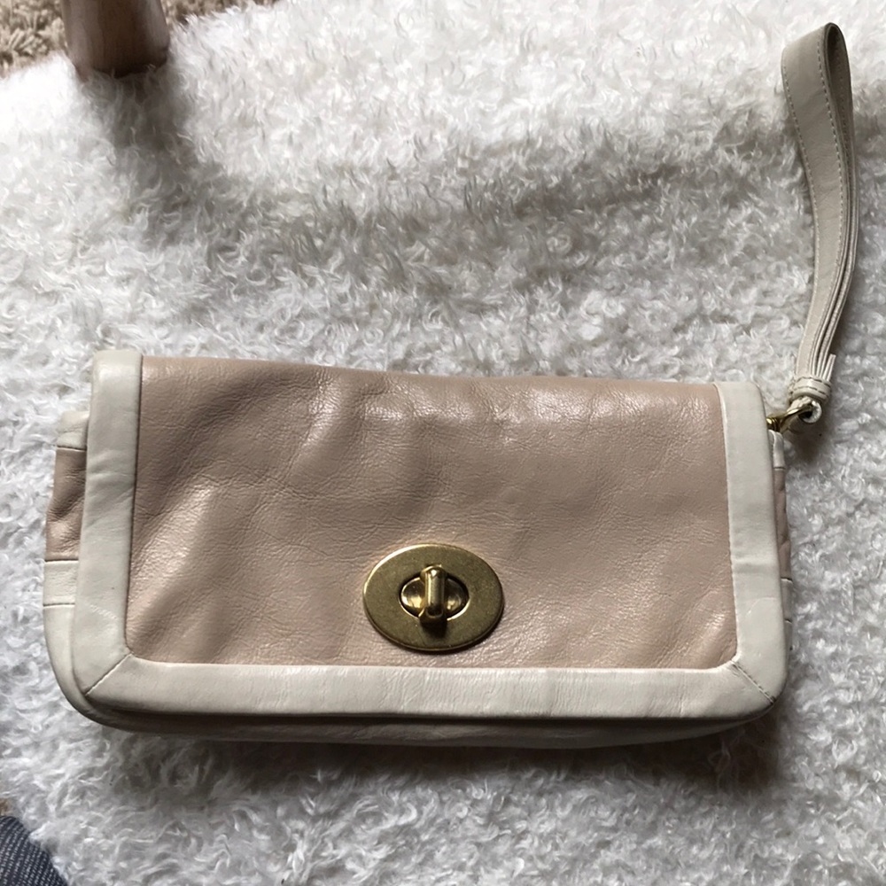 Coach Cream Leather Clutch